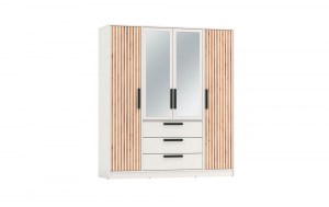 Вегас 83.07 Шкаф 4-х дверный с зеркалами (Олмеко) Белый